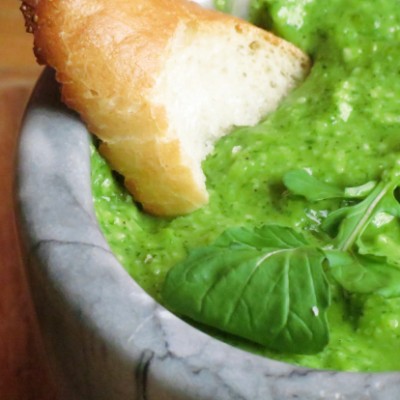 Arugula and Fava Bean Pesto Crostini 5