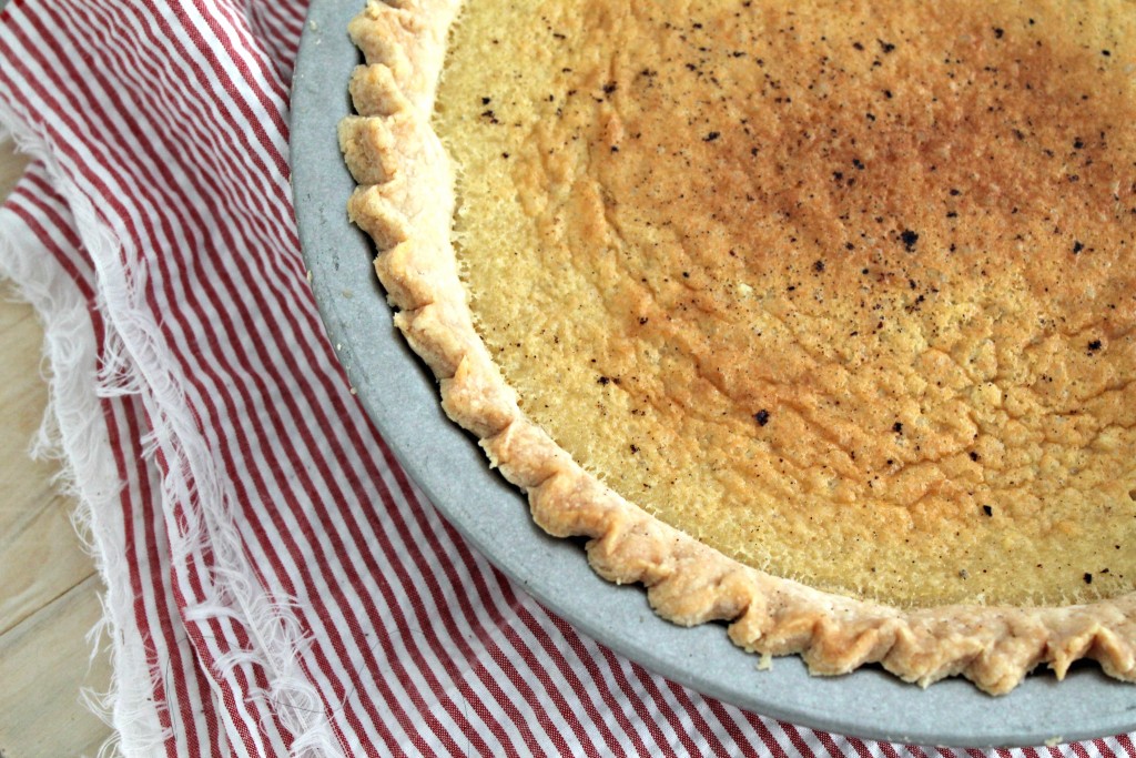 Brown Butter Buttermilk Pie - A classic buttermilk pie with the flavor of browned butter added in. Get this delicious dessert recipe from CookingWithBooks.com
