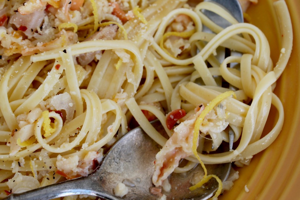 Linguine and Clams close up
