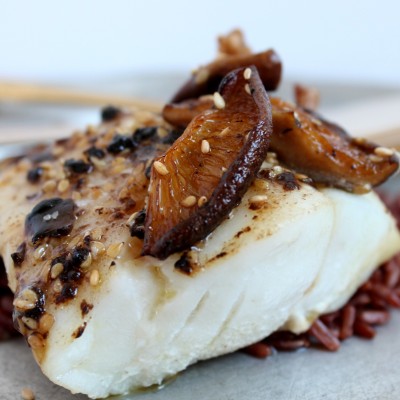 Black Garlic Sesame Shiitake Cod Fish