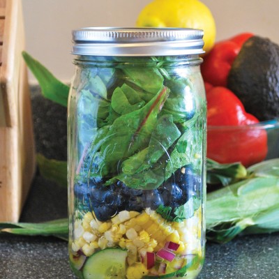 Mason Jar Salad corn blueberry
