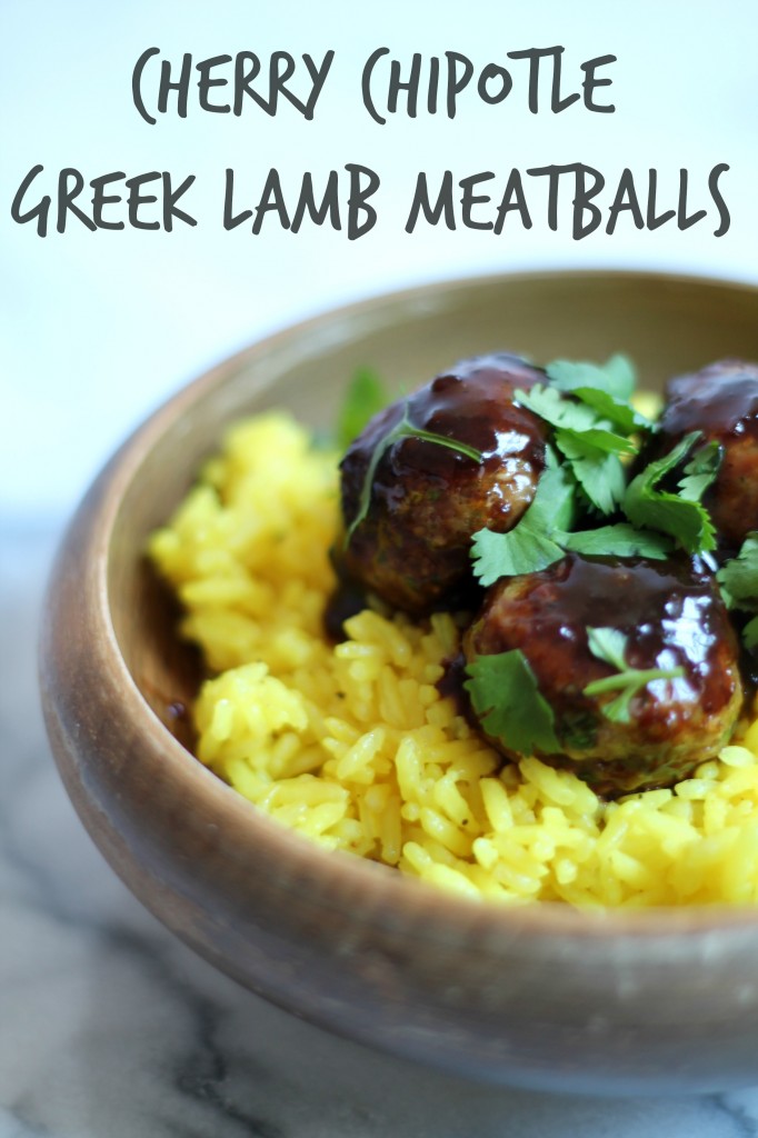 Cherry Chipotle Greek Lamb Meatballs - Cooking With Books