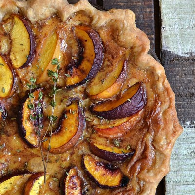 Thyme Stone Fruit Custard Pie