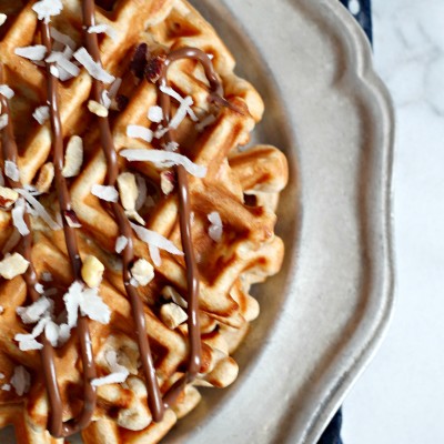 Hazelnut Coconut Whole Wheat Waffles 1