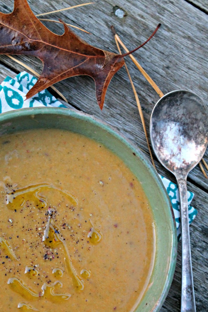Creamy Vegetable Soup, also known as "clean out the fridge soup" in my family - great use of vegetables that are past their prime! 