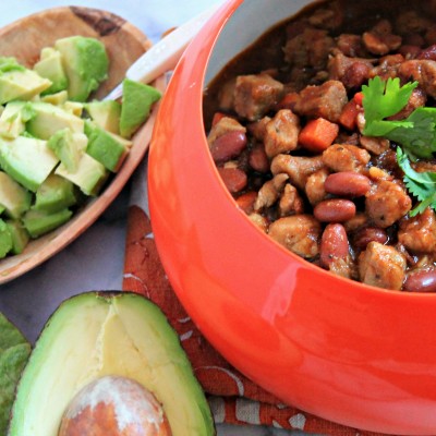 This Spicy Red Bean & Pork Chile is a quick and simple recipe to warm up with on chilly nights!