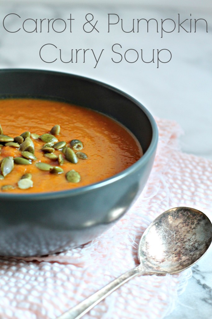 This Carrot & Pumpkin Curry Soup is colorful and packed with healthy benefits and flavor! 