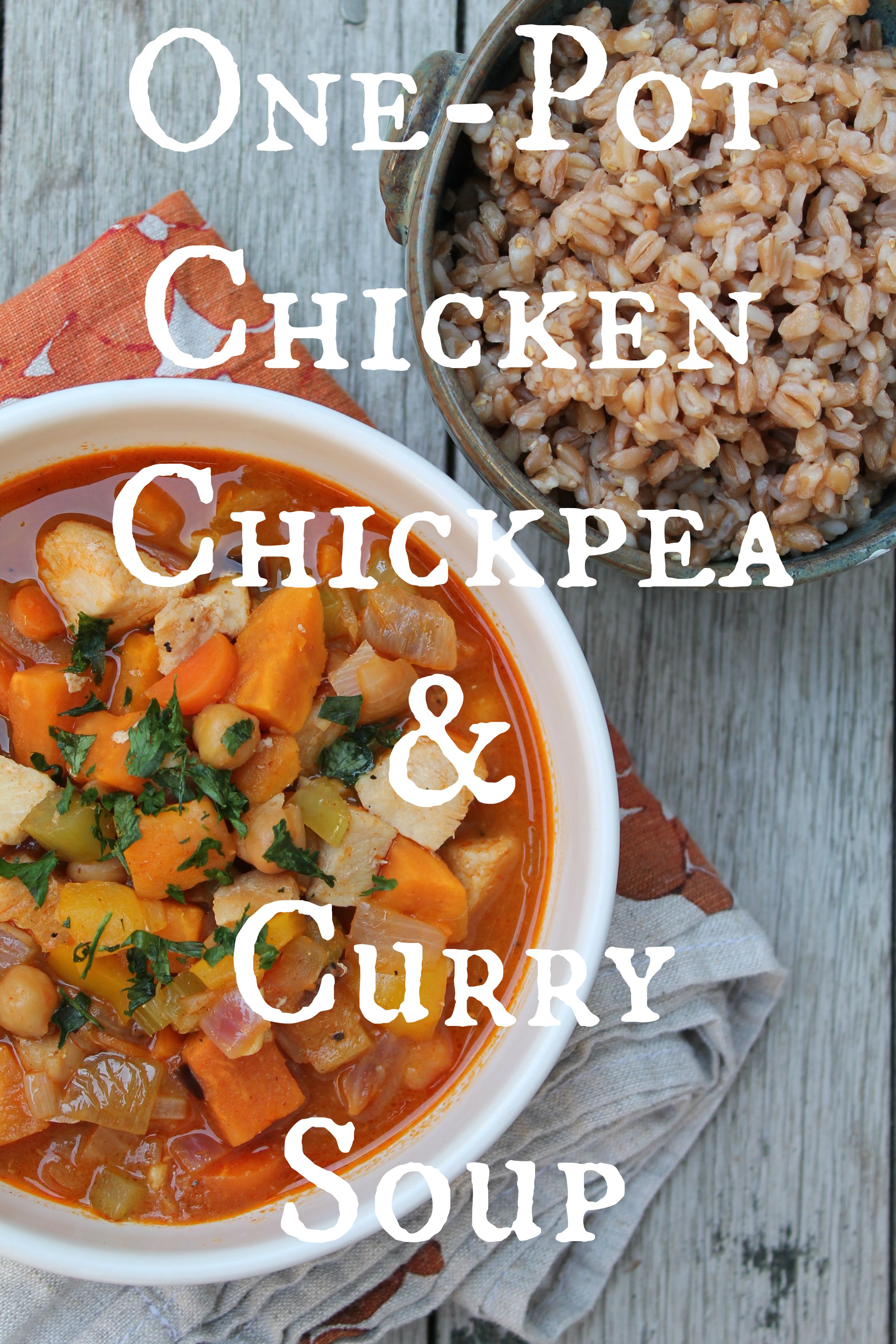 This curry soup is packed with protein from the chicken and chickpeas - and you can make this vegetarian as well!