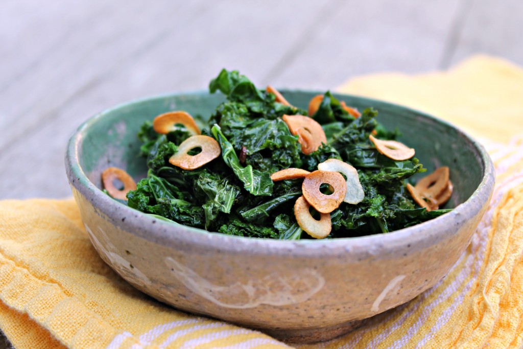 Garlicky Sautéed Kale - Recipe on CookingWithBooks.net