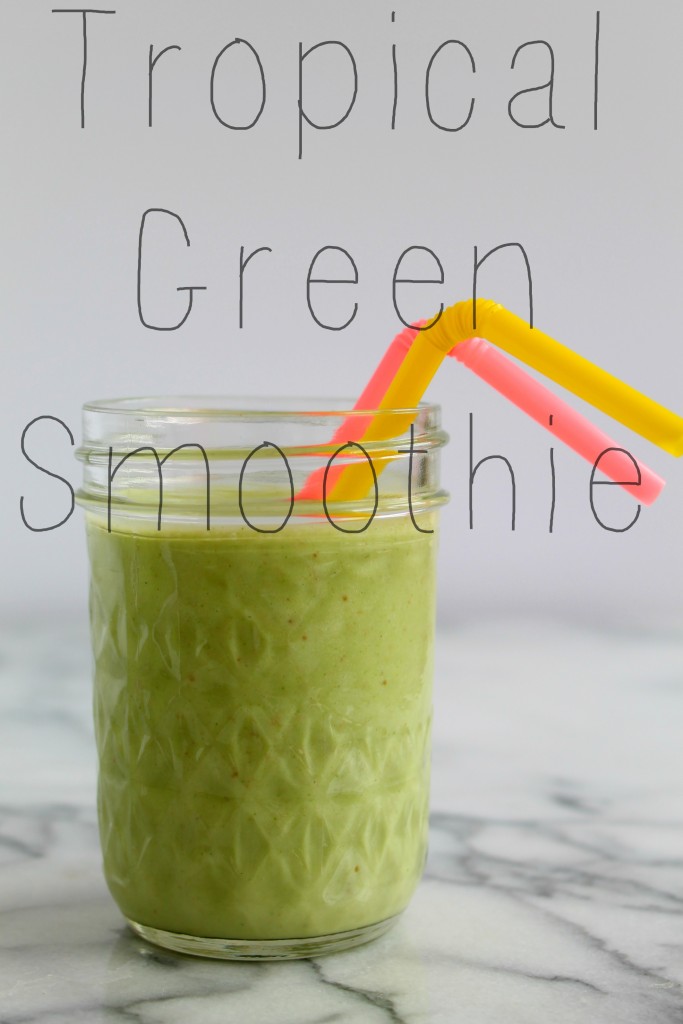 Taste the tropics with this delicious and healthy tropical smoothie recipe, at CookingWithBooks.net