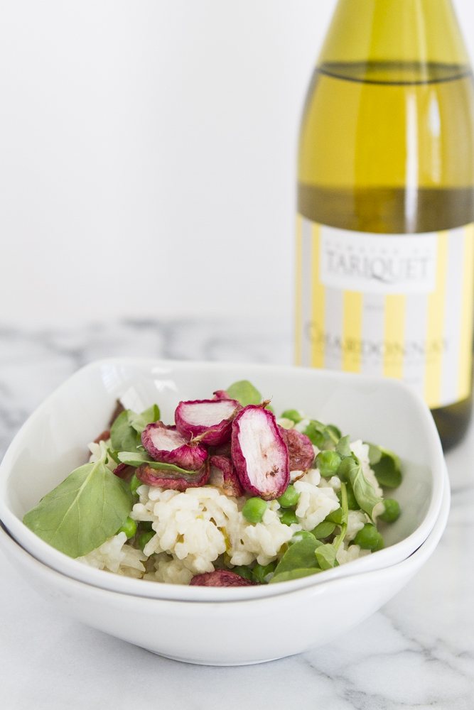 Spring Pea and Caramelized Radish Risotto 