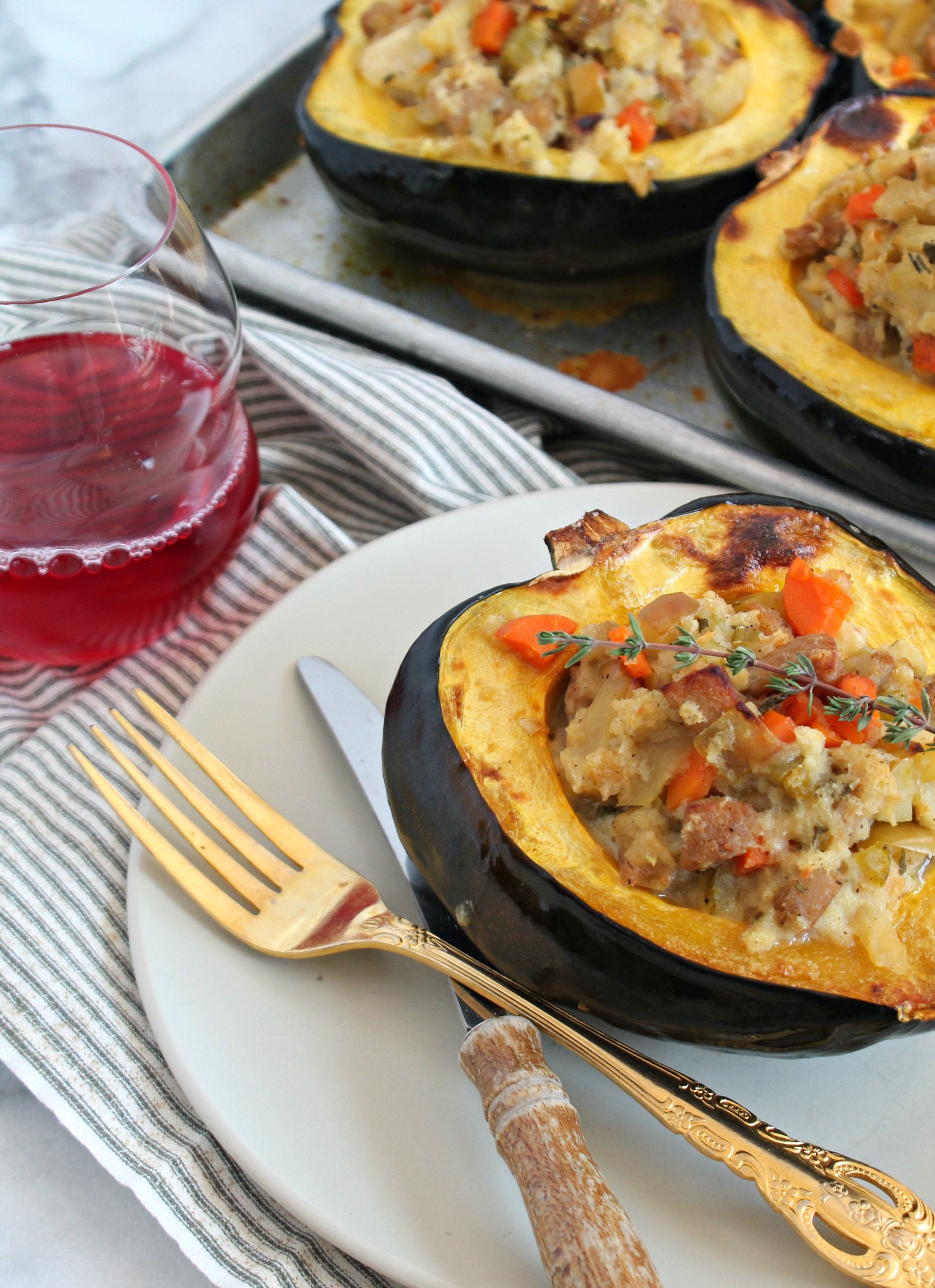 Sausage and Apple Stuffed Acorn Squash