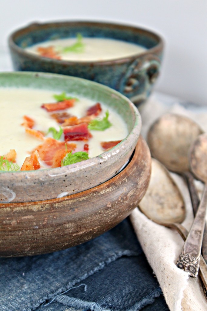 Cauliflower & Fennel Soup with Bacon is the perfect soup recipe to warm up this season with! 