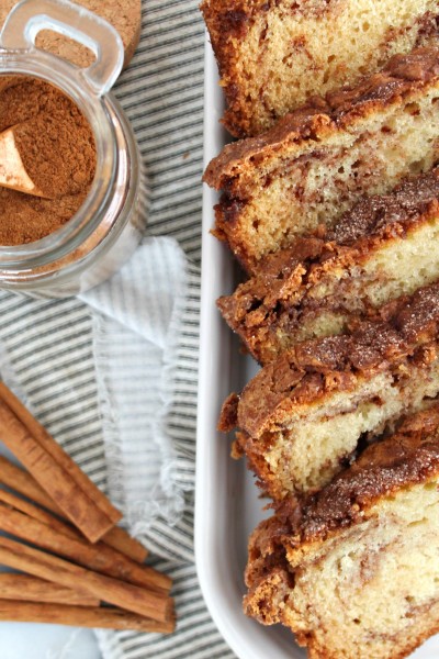 Bake up this Cinnamon Sugar Loaf Cake for a quick treat, breakfast, or just because!